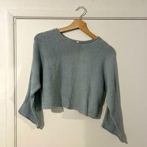 Light Blue Knit Crop Sweater by The Group Babaton, XXS!